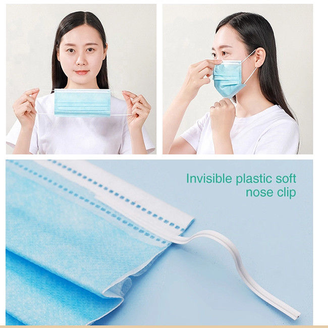 Protective Medical 50pcs Disposable Non Woven Face Mask For Dust